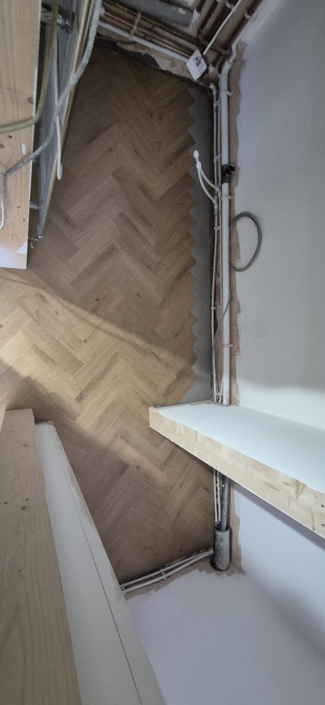 Before: sea mills utility elements inspirations herringbone lvt